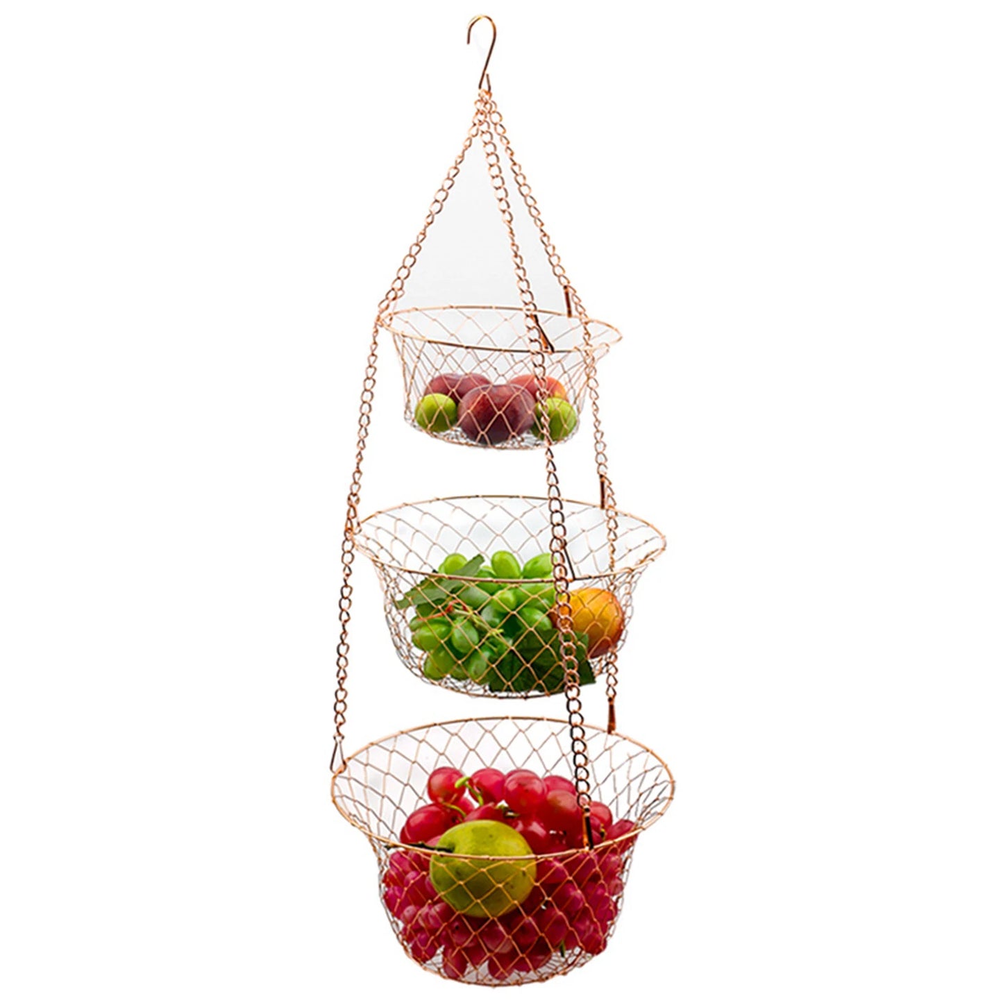 3-Tier Hanging Kitchen Organizer Basket – Large Capacity Vegetable & Snack Storage Shelf