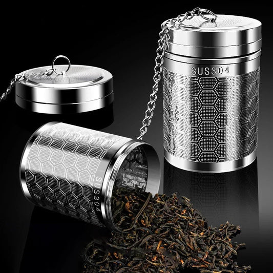 Stainless Steel Tea Infuser — Extra Fine Mesh Strainer with Extended Chain Hook for Loose Tea