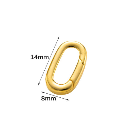 2PCS Gold Filled Oval Clasp - 14K/18K Spring Connector Carabiner for DIY Jewelry Necklace & Bracelet Making