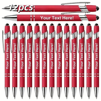 Engraved Metal Ballpoint Pens - 12-Pack Personalized Business, Anniversary & Graduation Gift Pens
