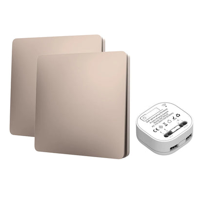 RF433 Frameless Large Panel Self-Powered Wireless Switch – Battery-Free Waterproof Outdoor Kinetic Light Control
