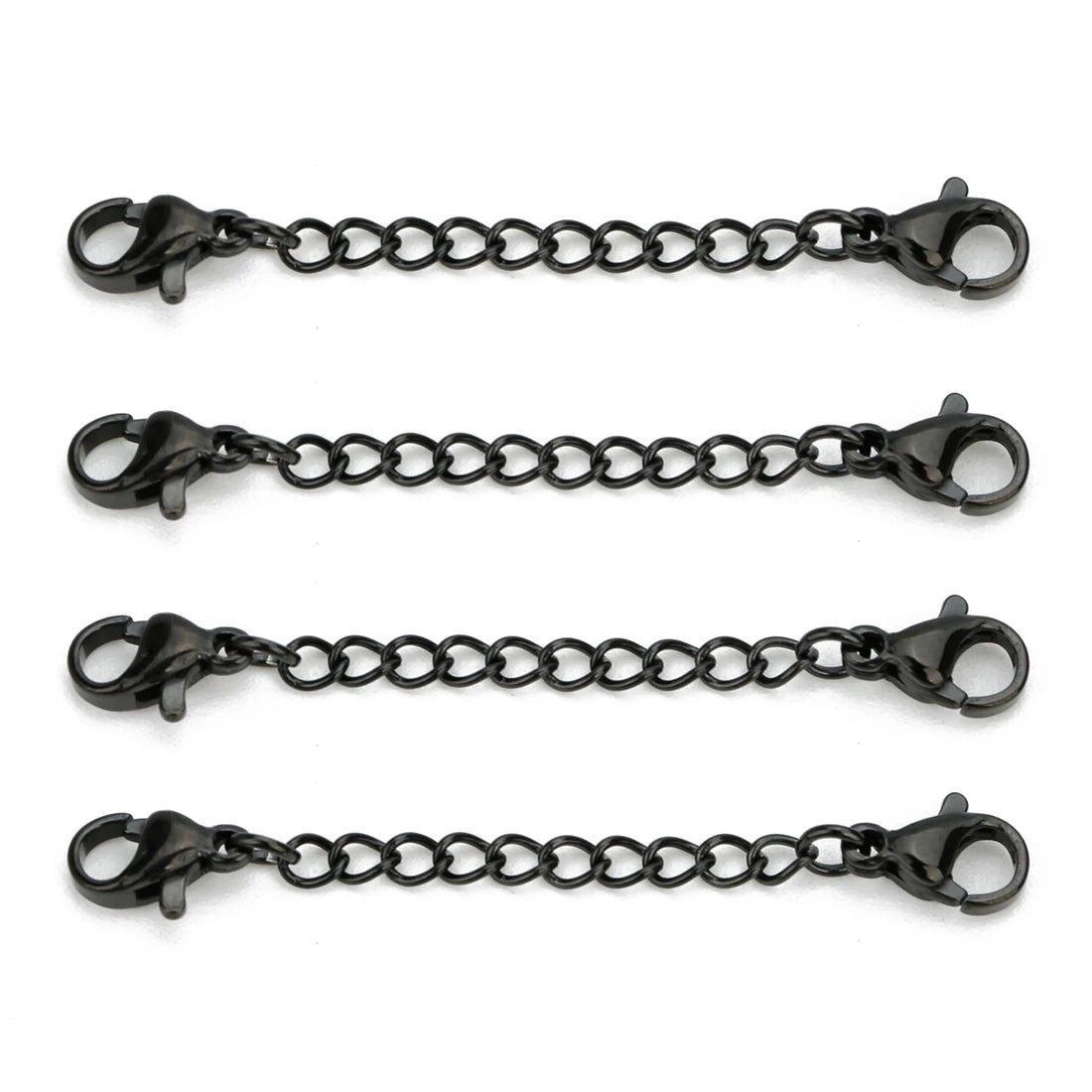 Louleur 5PCS Stainless Steel Necklace Extender Chains – Lobster Clasp Extension Tail Chains for DIY Bracelets & Jewelry