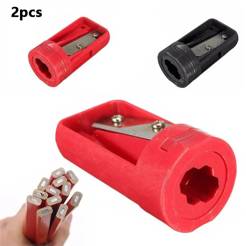 2PCS Multifunctional Woodworking Pencil Sharpener - Portable Single Hole Universal Pencil Planer