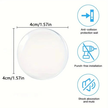 Door Knob Wall Protector - Clear Soft Rubber Door Stopper & Handle Bumper for Noise Reduction and Wall Protection