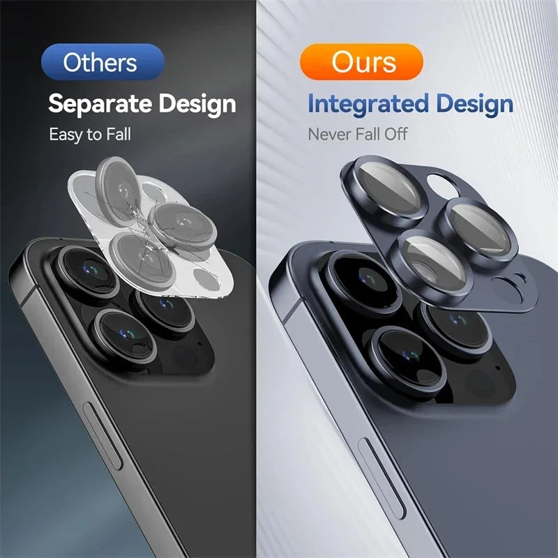 Metal Armor Camera Lens Protector Glass for iPhone 14, 15 Pro Max – Full Cover Protective Film for Back Lens – iPhone 15, 14 Plus Compatible