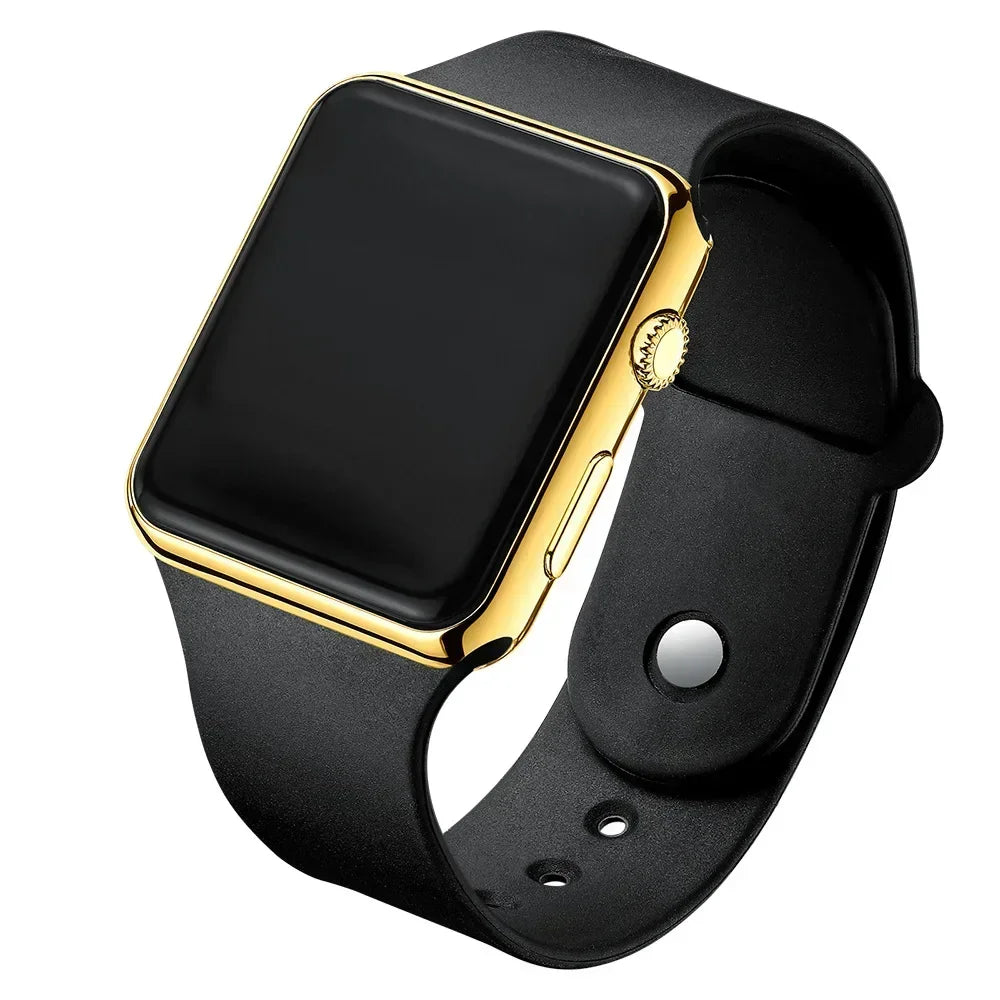 Digital LED Sport Watch – Square Electronic Wristwatch for Men & Women, Casual Silicone Fashion Watch