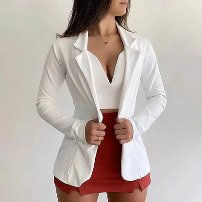 2024 Women's Slim Fit Small Suit Coat – Lapel, Long Sleeve, Sweet Button Design in Multi-Color