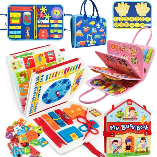 Montessori Busy Board for Toddlers – Sensory Busy Book for Early Education & Fine Motor Skills Learning Toys