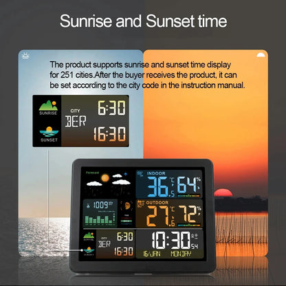 Digital Weather Station Clock - Indoor/Outdoor Temperature & Humidity Meter with Weather Forecast Wireless Table Clock