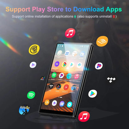 Android 13 MP3 MP4 Player - 1080P 4.7-Inch Touchscreen Music Player with Bluetooth, WiFi & 1TB Expandable Storage