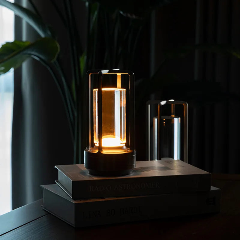 Rechargeable LED Crystal Table Lamp - Aluminum Touch Night Light for Restaurants, Camping & Home Decor