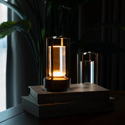 Rechargeable LED Crystal Table Lamp - Aluminum Touch Night Light for Restaurants, Camping & Home Decor