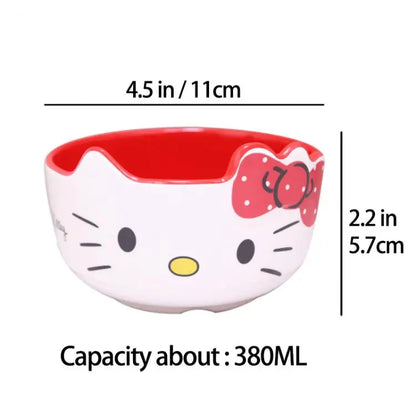 Sanrio Hello Kitty Cartoon Soup Bowl – Cute Anti-Drop Kitchen Tableware, Creative Instant Noodle Bowl Accessory