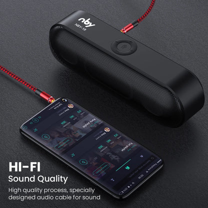 NNBILI 1.5M 3.5mm Audio Cable - Nylon Braid AUX Cable for Phone, MP3, Car Headset & Speaker Extension