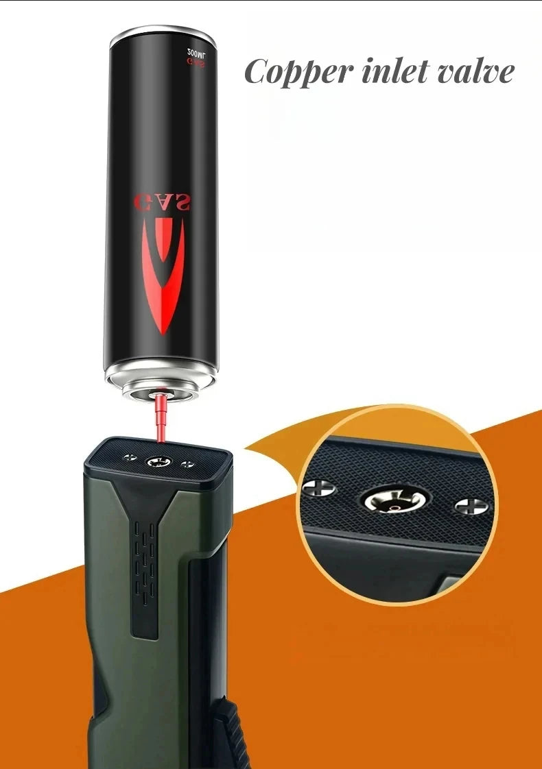 Outdoor 360° Windproof Butane Gas Torch Lighter — Red Flame Jet Spray Gun for BBQ, Kitchen, Welding, and Cigar with Gift Box