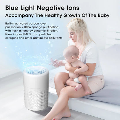 Mini Desktop Air Purifier – Portable Household Air Cleaner with HEPA Filter, Odor Remover & Air Freshener