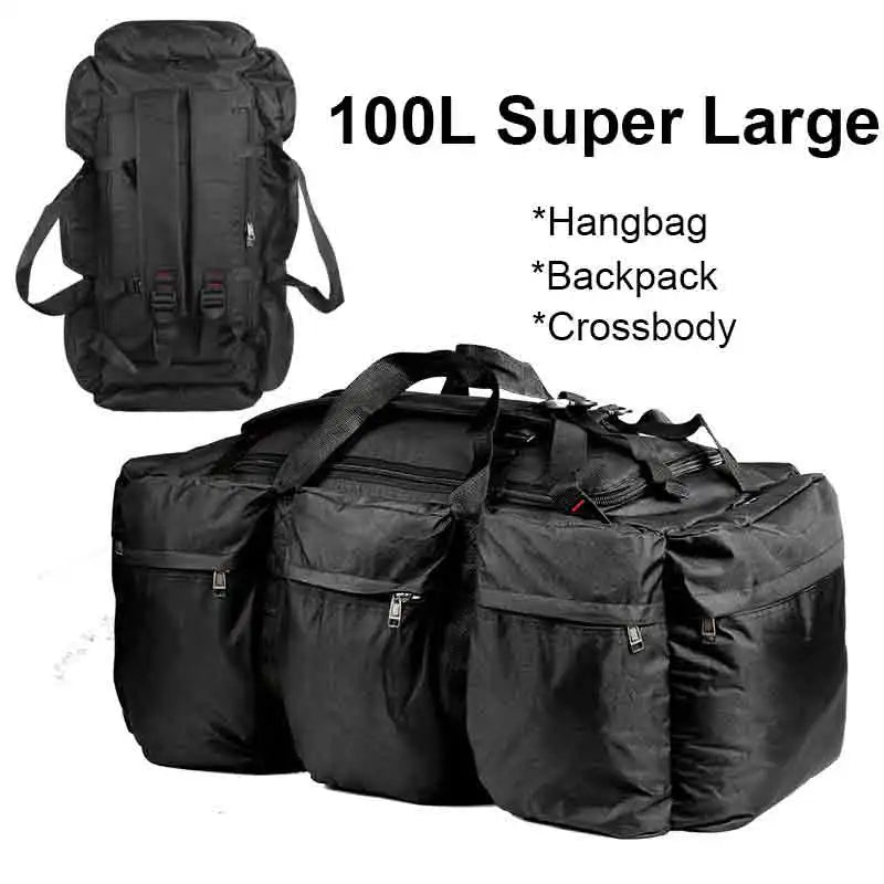 100L Large Travel Backpack & Camping Bag - Tactical Hiking, Trekking & Carry-On Duffel for Men