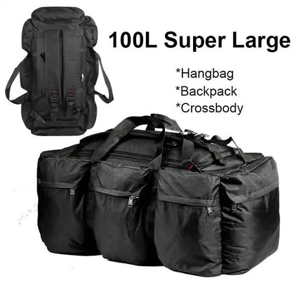 100L Large Travel Backpack & Camping Bag - Tactical Hiking, Trekking & Carry-On Duffel for Men