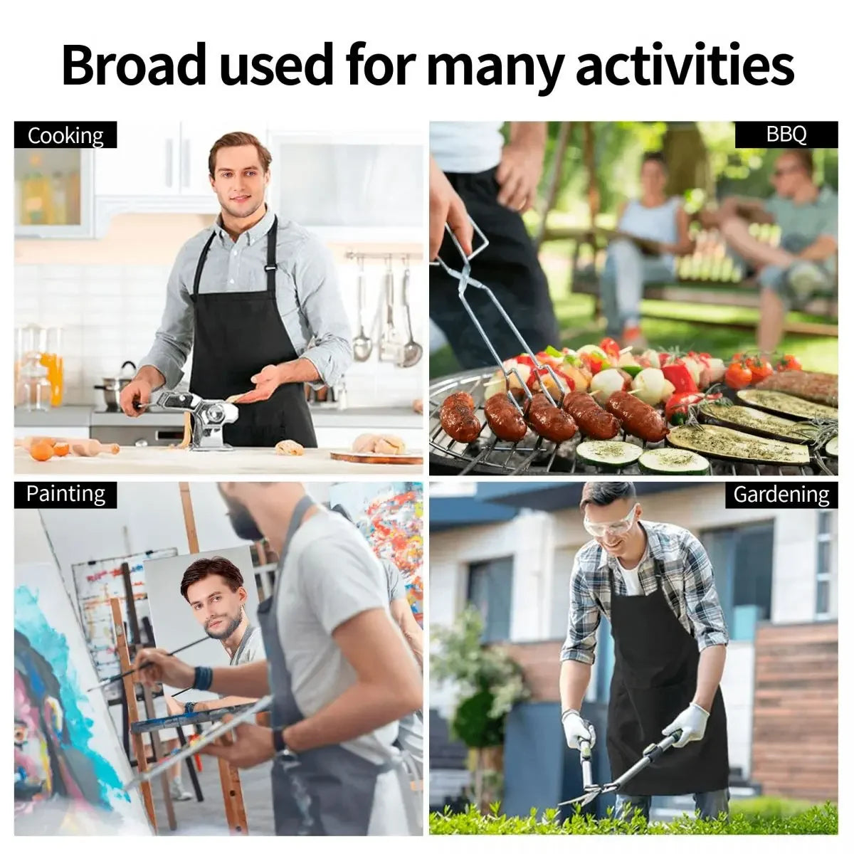 Funny Paint Splatter Bib Apron – Multicolor Kitchen Chef Artist Graffiti Cooking & Baking Tablier for Men & Women