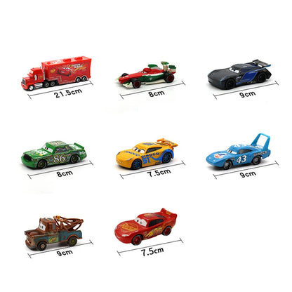 Disney Pixar Cars 3 Diecast Toy Set – Lightning McQueen, Mater, Jackson Truck | Metal Model Cars for Boys