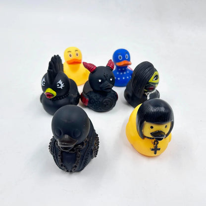 7-Piece Goth Duck Decor Set - Whimsical Punk Duck Garage Kits, Gothic Collectibles & Unique Gifts