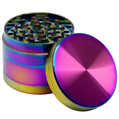 75mm (3") 4-Layer Zinc Alloy Herb Grinder — 4-Piece Large Spice & Smoking Crusher