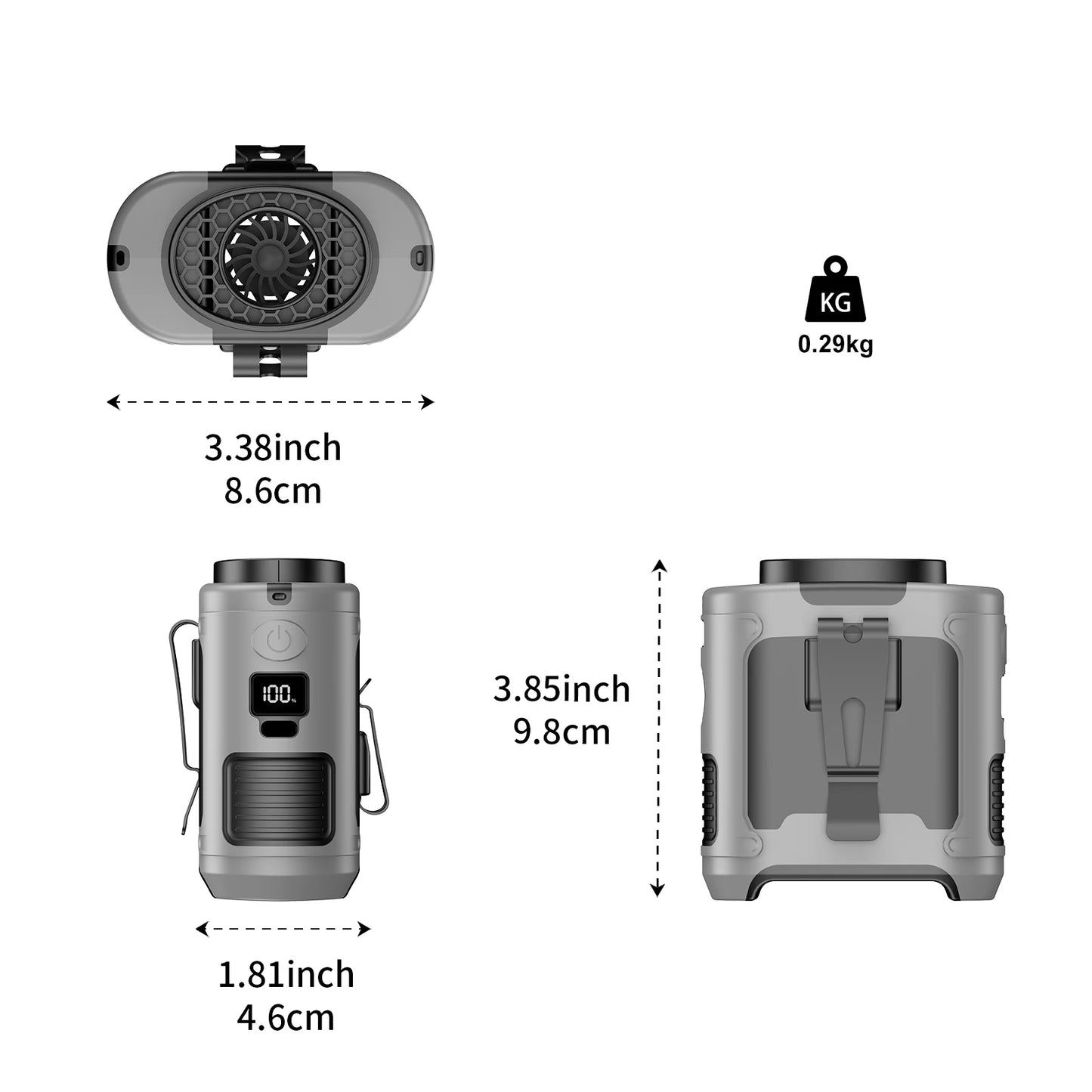 Socool 10000mAh Portable Waist & Neck Fan — Handheld Ultra-Strong Wind with Phone Charging & LED Light for Outdoor Work