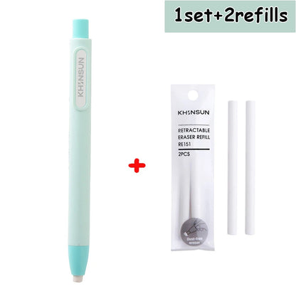 Retractable Pencil Eraser — Rubber Eraser for Writing Correction, School & Office Supplies