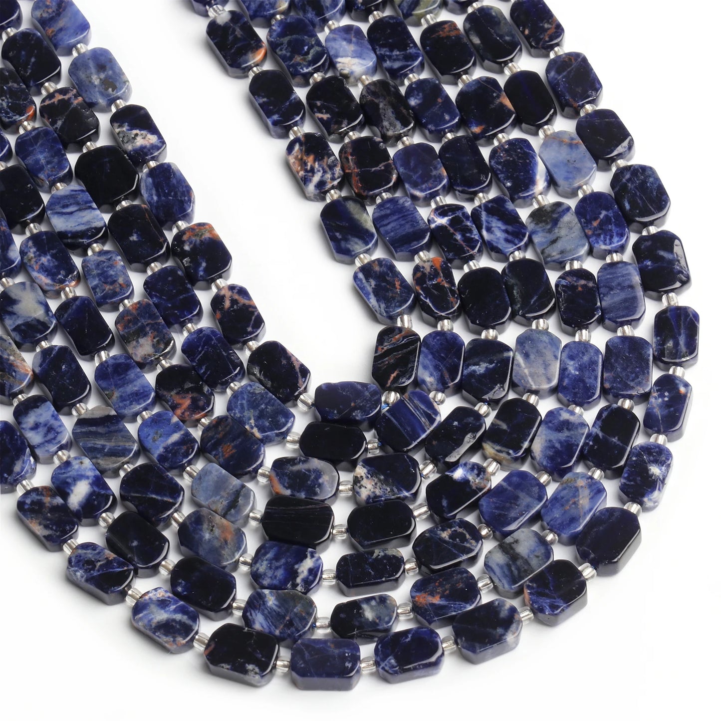 Natural Gemstone Rectangle Beads - 8x12mm Amethyst Citrine Lapis Lazuli Spacer Beads for DIY Jewelry Making & Bracelets