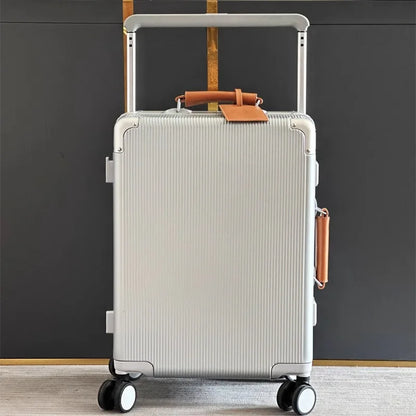 Sushimu 20"/24" Wide Handle Travel Suitcase – Men & Women Carry-On Luggage with PC Aluminum Frame Trolley