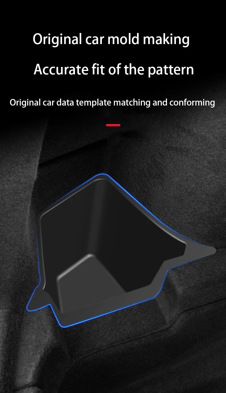 Tesla Model Y Berlin/Austin 2022-2025 Trunk Side Storage Bins – TPE Cargo Organizer with Carpet Lids