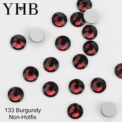 YHB Cold Fix Crystal Flatback Rhinestones - Silver Back Non Hotfix DIY Gems for Nail Art, Bags, Shoes, Garments & Phone Decoration