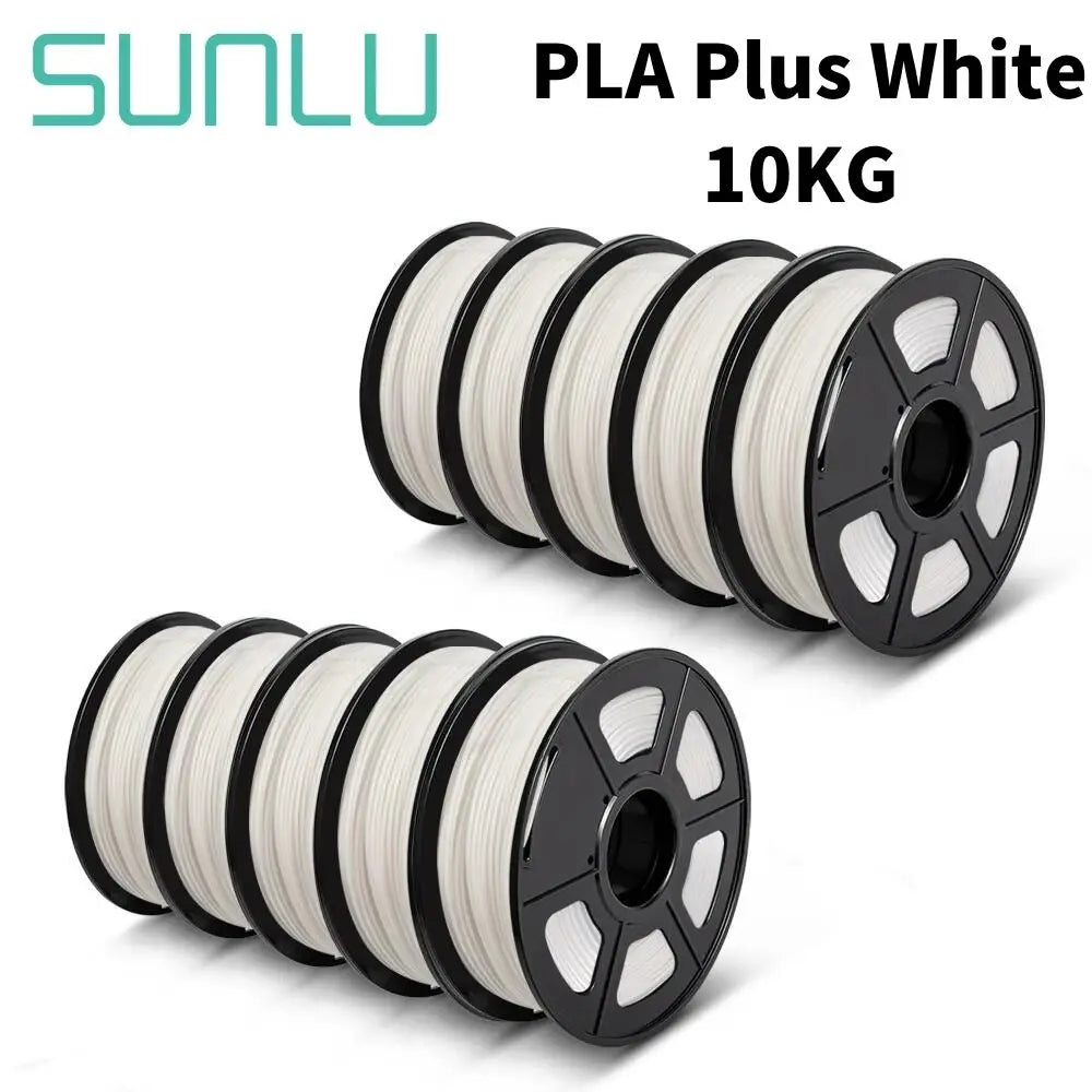 SUNLU PLA/PETG/PLA+ 3D Printer Filament Bundle – 10 Rolls 1KG Each, 1.75mm Neatly Wound Filament for 3D Printing (EU/US)