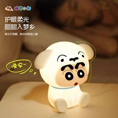 Crayon Shin-Chan Night Light – Soft Eye-Protecting LED Bedside Lamp USB Rechargeable Anime Gift