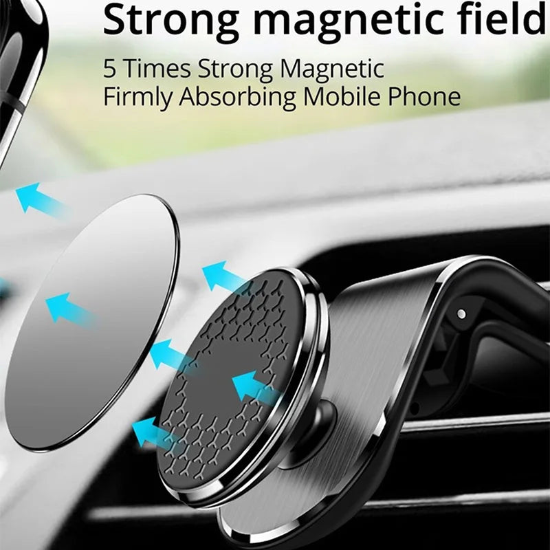 Magnetic Car Phone Holder - Air Vent Mount GPS Smartphone Stand for iPhone Samsung & Xiaomi