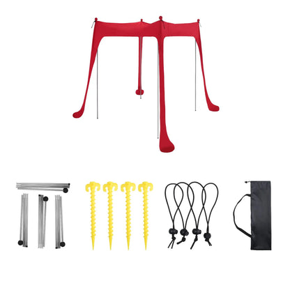 Family Beach Canopy – Large UPF50+ Sunshade Tent with Stability Poles for Beach, Camping, Parties & Picnics