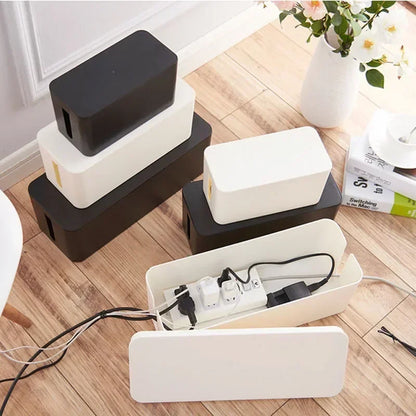 Cable Storage Box & Wire Organizer – Power Strip, Socket & Charger Management Case for Desk and Network Cables