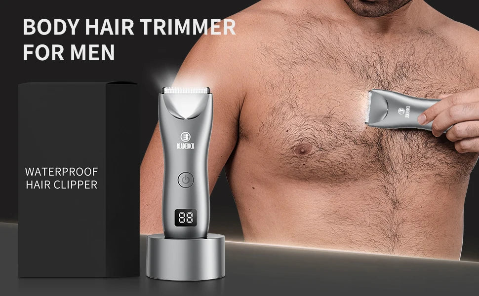 Professional Groin & Body Hair Trimmer – Rechargeable Ceramic Ball Shaver for Men, Body Grooming & Bikini Epilator