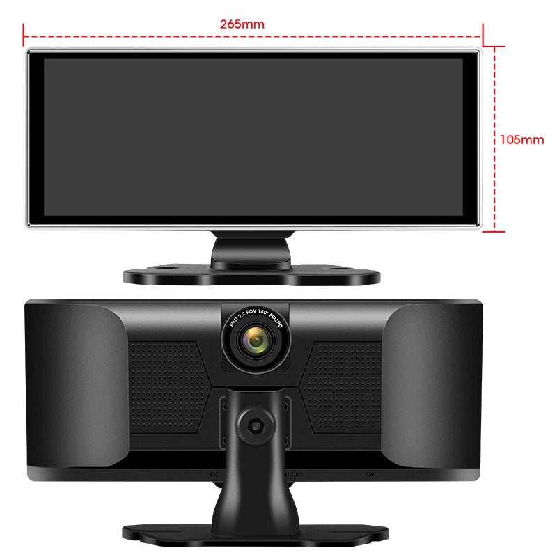 11.26" 4K Car DVR Dash Cam — Wireless CarPlay & Android Auto, Dual Lens Video Recorder with AI Screen, GPS Navigation, HD Dashboard Monitor