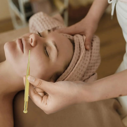 Facial Reflexology Massage Tool – Retractable Acupuncture Pen with Double-Headed Spring for Ear & Face Care