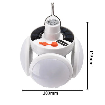 Solar Folding LED Light - USB Rechargeable Portable Outdoor Camping and Emergency Lamp