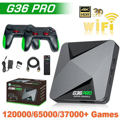 Super G36 Pro Retro Game Console – 256GB with 120,000+ Built-in Games, Wireless Controller Game Box for Kids & Family Gift