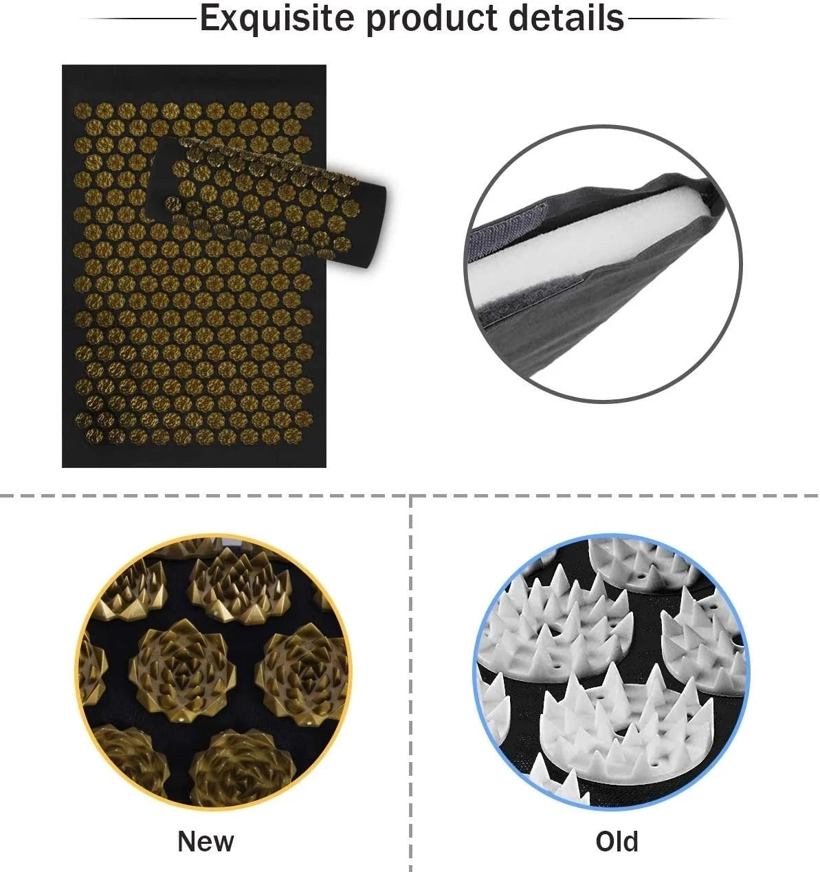 Acupressure Yoga Mat Set - Spiked Massage Cushion & Pillow for Relaxation, Foot Therapy, Fitness & Pilates