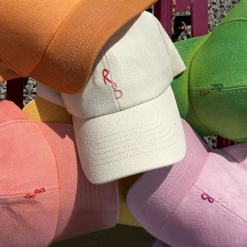 Monogram Cotton Baseball Cap - Hand-Dyed Soft Fabric Embroidered Letter Dad Hat