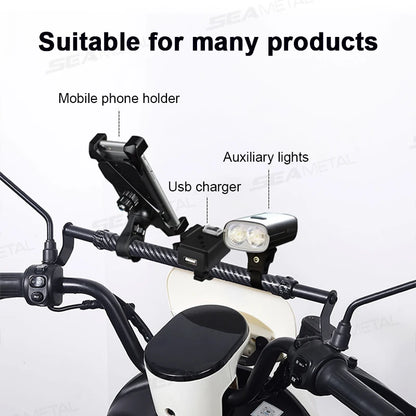 SEAMETAL Motorcycle Handlebar Extension & Phone Holder – Carbon Fiber Balance Bar for Electric Vehicles