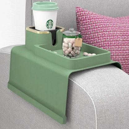 Anti-Slip Cup Holder Sofa Armrest Tray – Silicone Organizer for Recliner, Couch, and Remote Control