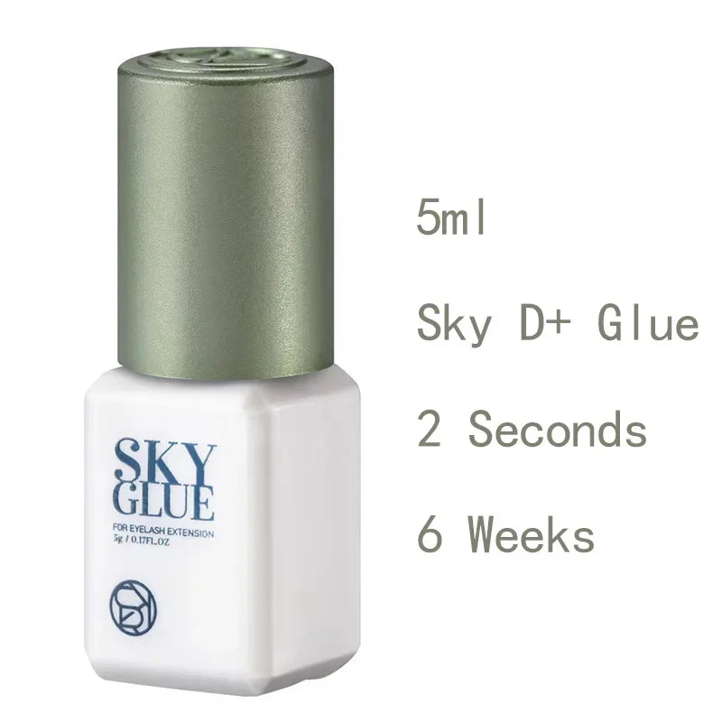 Sky Glue Eyelash Extension Adhesive 5ml – Fast-Drying 0.5s False Lash Glue with Makeup Bag