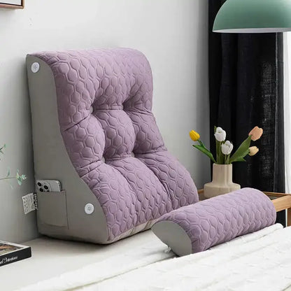 Soft Lumbar Bedside Cushion – Wedge Pillow for Back Support, TV Lounger & Reading, Decorative Bed Pillow