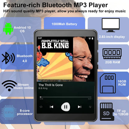 Famue PA03 Android MP3/MP4 Player - 48GB HiFi Lossless Audio with 2.8-Inch Screen, WiFi & Bluetooth