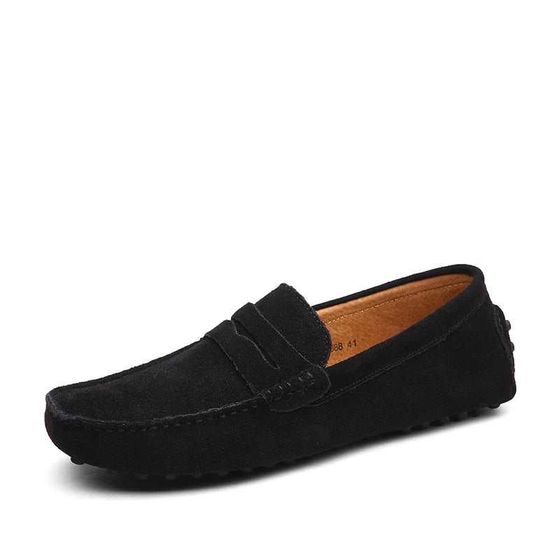 Men's High-Quality Leather Loafers – Casual Moccasins Slip-On Flats, Fashion Driving Shoes, Size 38-49